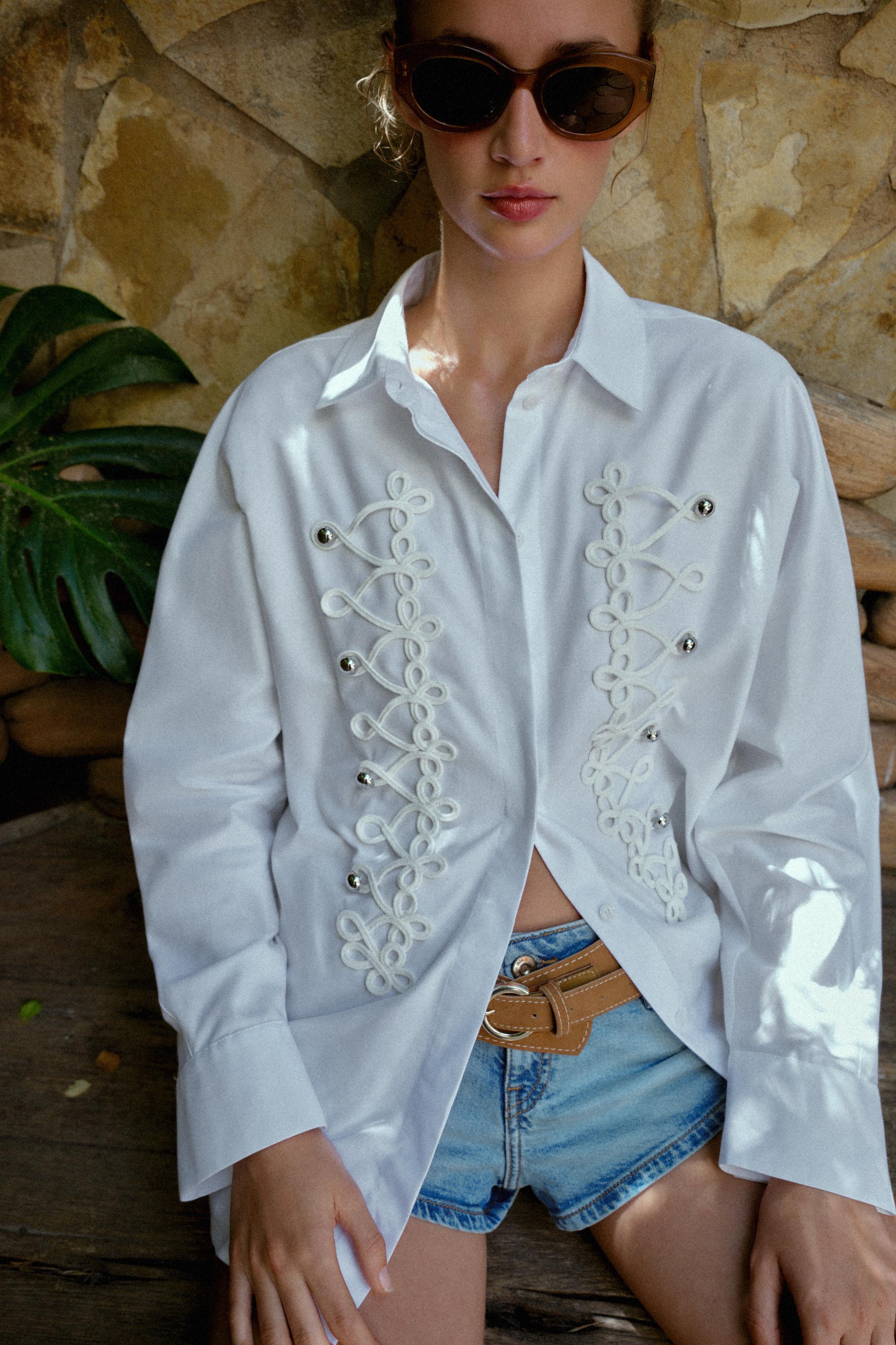 POPLIN SHIRT WITH FIREMAN CLASPS